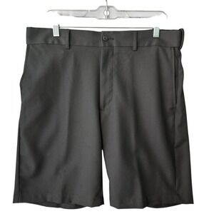 Grand Slam Golf Shorts Men's 34 Charcoal Gray Polyester Flat Front Casual Shorts